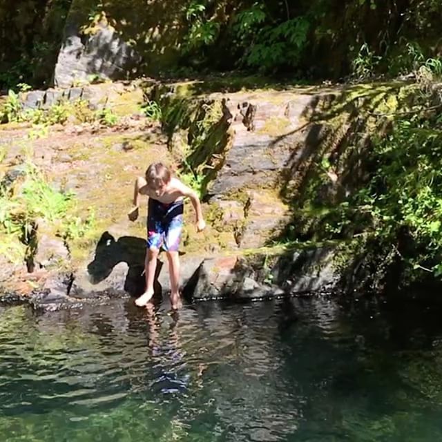 My boy staying cool with a frontside bodyskim